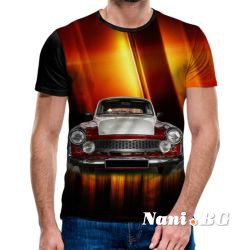 3D Мъжка тениска Car 6867 + надпис