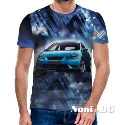 3D Мъжка тениска Car 6870 + надпис
