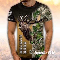 3D Мъжка тениска с ловни мотиви Deep Hunter