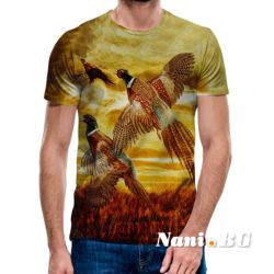 3D Мъжка тениска с ловни мотиви GROUSE