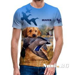 3D Мъжка тениска с ловни мотиви HUNTER