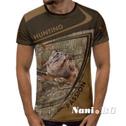 3D Мъжка тениска с ловни мотиви Pesce