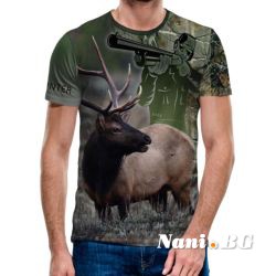 3D Мъжка тениска с ловни мотиви WILDERNESS