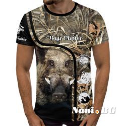 3D Мъжка тениска с ловни мотиви Глиган