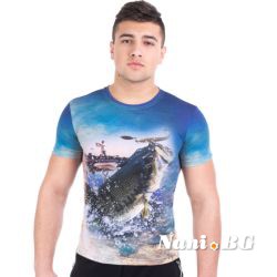 3D Мъжка тениска с рибарски мотиви Fishing 2