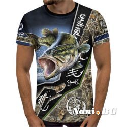 3D Мъжка тениска с рибарски мотиви Риба