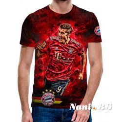 3D Мъжка Фенска тениска FC Bayern Munchen