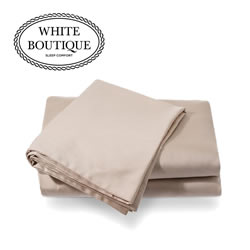 Чаршаф с ластик памучен сатен White Boutique BEIGE 37см.