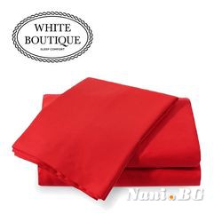 Чаршаф с ластик памучен сатен White Boutique Червено 27см.