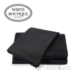 Чаршаф с ластик памучен сатен White Boutique Черно 27см.