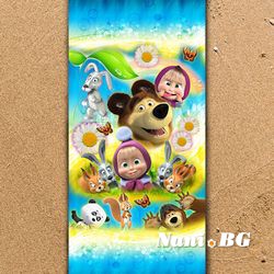 3D Плажни кърпи Kids Маша и мечока