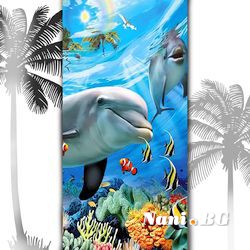 3D Плажни кърпи Summer - Делфини