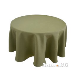 Пастелно Зелена кръгла покривка за маса от изкуствен лен