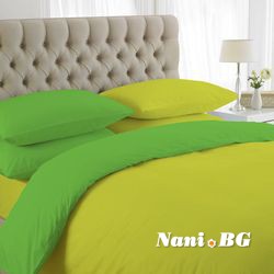 двуцветно спално бельо - жълто-зелено