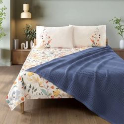 Спално бельо памук в комплект с ковертюра, FAYETTE BLUE