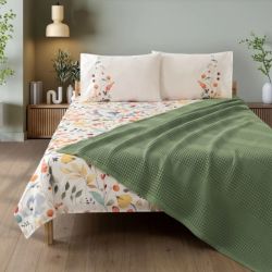 Спално бельо памук в комплект с ковертюра, FAYETTE GREEN