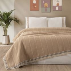 Спално бельо памук в комплект с ковертюра, MELANIE ,латте