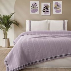 Спално бельо памук в комплект с ковертюра, MELANIE, лила