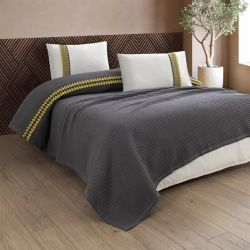 Спално бельо памук в комплект с ковертюра, VALERIE, antracit