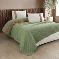 Спално бельо памук в комплект с ковертюра, VALERIE, yesil