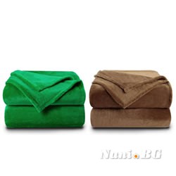 2 броя одеяла ХИТ зелено и кафяво