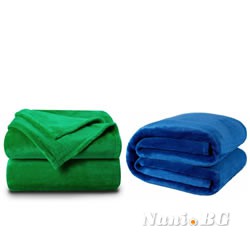 2 броя одеяла ХИТ зелено и синьо