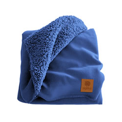 Eдноцветно одеяло от еко вълна SWEET DREAMS, св. синьо