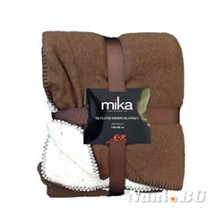 Одеяло микрофибър каре MiKa, Sherpa, Brown
