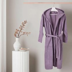 Халат за баня с качулка Комфорт, пепел от рози