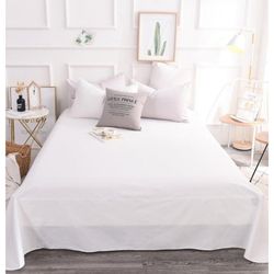Едноцветен долен чаршаф ранфорс БЯЛО