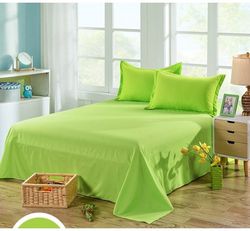 Едноцветен долен чаршаф ранфорс ЛАЙМ