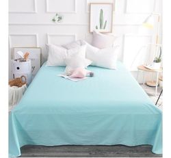Едноцветен долен чаршаф ранфорс МЕНТА