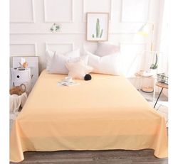 Едноцветен долен чаршаф ранфорс СВЕТЛО ЖЪЛТО