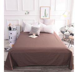 Едноцветен долен чаршаф ранфорс ТЪМНО КАФЯВО
