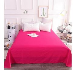 Едноцветен долен чаршаф ранфорс ЦИКЛАМА