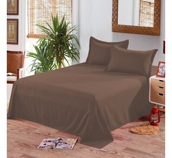 Едноцветен долен чаршаф ранфорс ШОКОЛАД