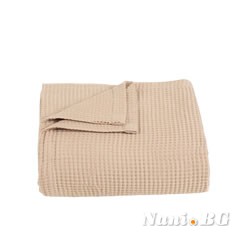 Памучна покривка за легло Сиеста бежово или декоративно одеяло