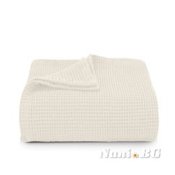 Памучна покривка за легло Сиеста екрю или декоративно одеяло