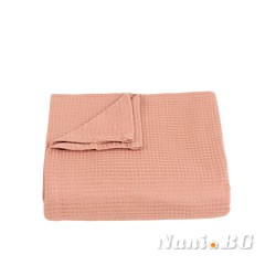 Памучна покривка за легло Сиеста праскова или декоративно одеяло